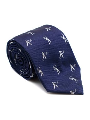 Hackett Navy Silk Tennis Patterned Tie