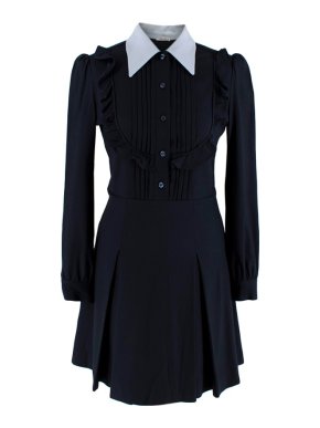 Miu Miu Blue Ruffles Shirt Dress