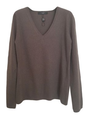 MaxMara Weekend khaki wool & cashmere blend v-neck jumper