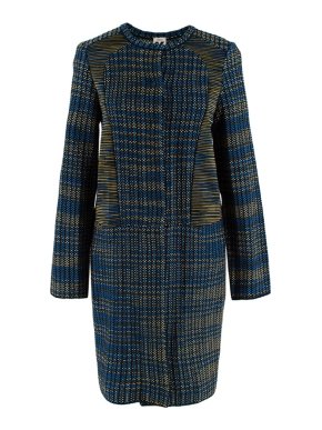 M Missoni Blue and Green Woven Knit Coat