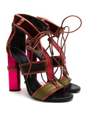 Tom Ford Multi-coloured Metallic Strap Lace-Up Sandals