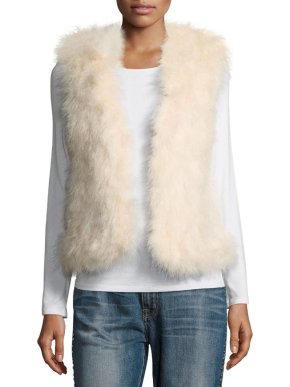 Club Monaco feather trimmed gilet
