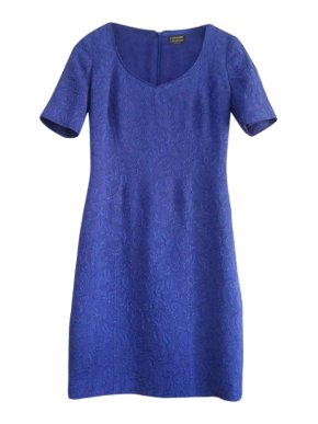 Caroline Charles wool & silk blue shift dress