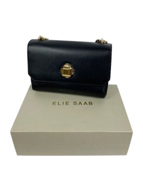 Elle Saab black leather shoulder bag