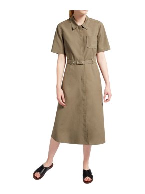 MaxMara khaki cotton blend shirt dress