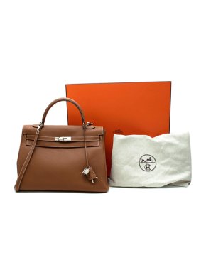 Hermes Kelly 28 Gold clemence Leather PHW R Square 2014