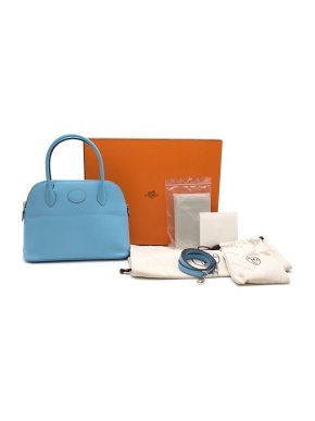 Hermes Bolide 27 in Celeste Epsom leather
