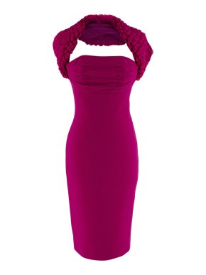 Giambattista Valli Pink Gathered Neck Bustier Dress