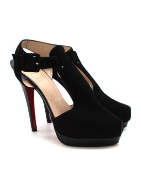 Christian Louboutin Black Suede Stiletto Pumps