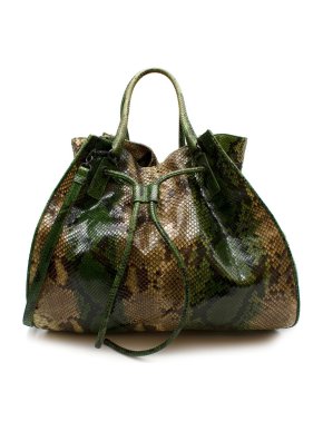 Bottega Veneta Limited Edition Green python XL hobo