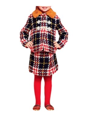 Gucci Girl's Checked Wool Jacket & Skirt