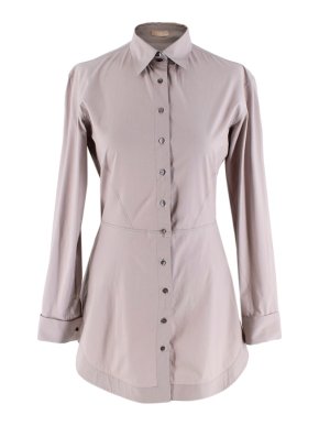 Alaia Taupe Stretch Waist Longline Shirt