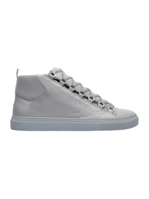 Balenciaga Arena grey creased leather trainers