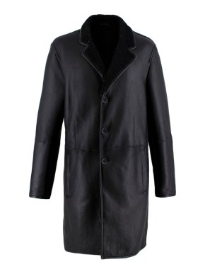 Joseph Black Lambskin Shearling Longline Coat