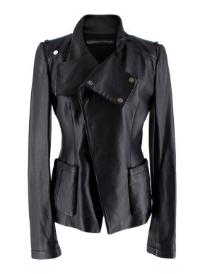 Balenciaga Black Leather Asymmetric Jacket