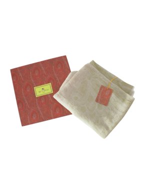 Etro beige paisley wool blend shawl