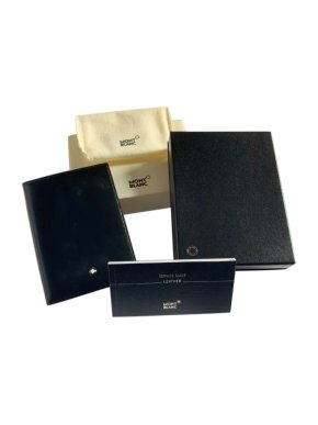 Montblanc black leather passport holder