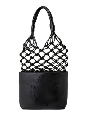 Stella McCartney Black Logo Knotted Tote Bag