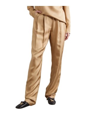 Tove Silk Twill Tapered Remi Flaxen Trousers