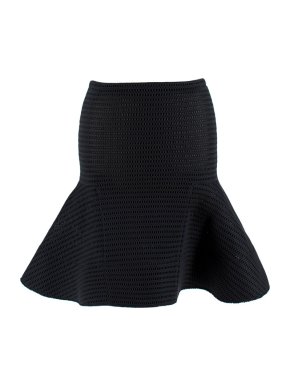 Lanvin Black Textured Flounce Hem Skirt