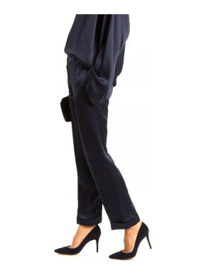 Haider Ackermann Navy Tailored Ankle Crop Pants