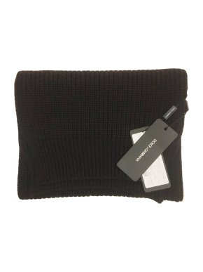 Dolce & Gabbana black wool cable-knit scarf