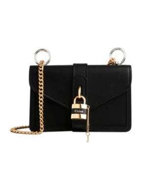 Chloe Aby lock black leather bag