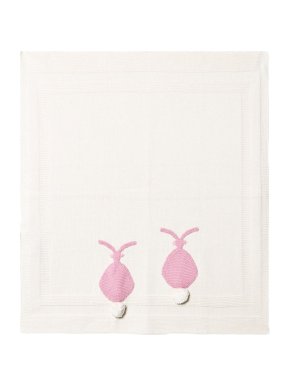 Stella McCartney Kids Cream Bunny Pom Pom Blanket