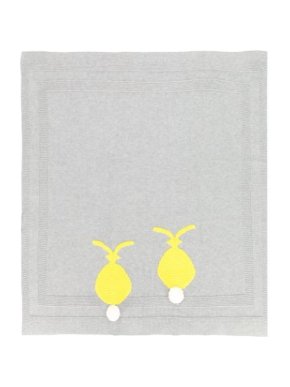Stella McCartney Kids Grey Bunny Pom Pom Blanket