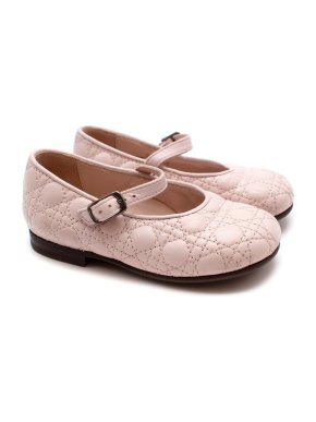 Dior Cannage Lambskin Baby Pink Toddler Shoes