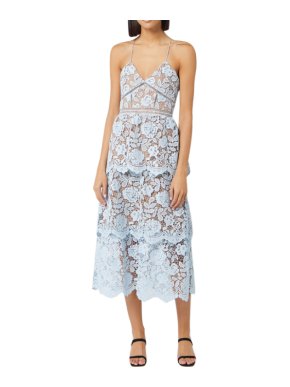 Self-Portrait Women's Flower Lace Midi Tiered Dress