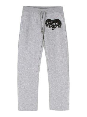 Philipp Plein Homme Grey Leather Patch Joggers