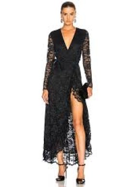 Ganni lace black maxi dress