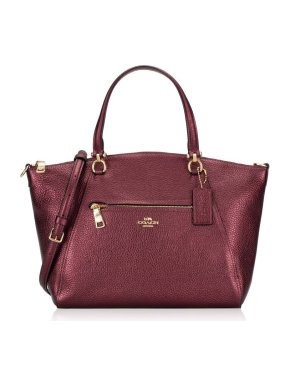 Coach Prairie metallic wine leather bag