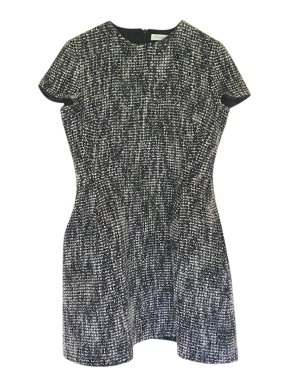Christian Dior grey tweed wool blend mini dress