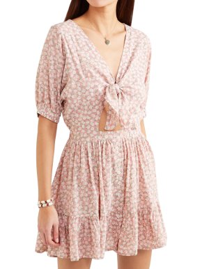 Faithfull the Brand Marigot Pink Floral Dress 1