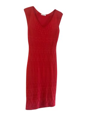 Vintage Versace Collection red knit dress