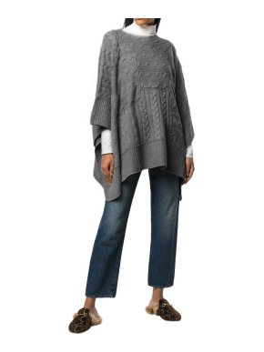 Ralph Lauren Polo grey cashmere blend knit poncho top