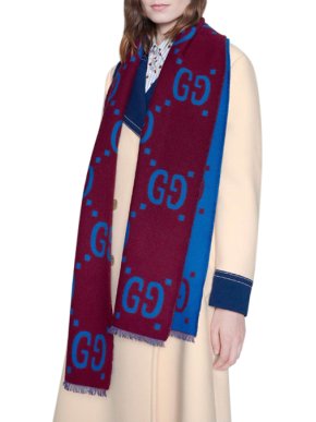 Gucci Blue GG jacquard scarf