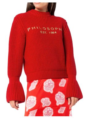 Philosophy Di Lorenzo Serafini red logo wool jumper