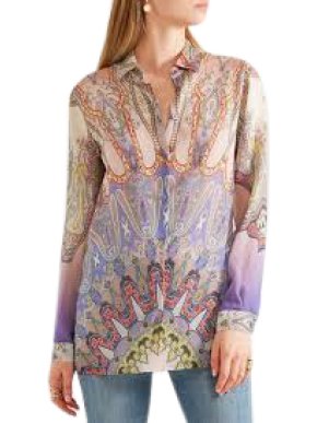 Etro Chiffon Printed Paisley Blouse