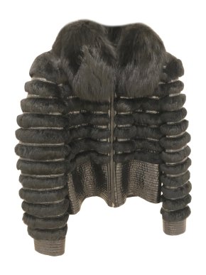 Bespoke black fox fur coat