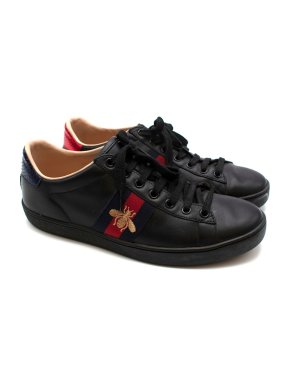 Gucci Black Ace Embroidered Sneakers