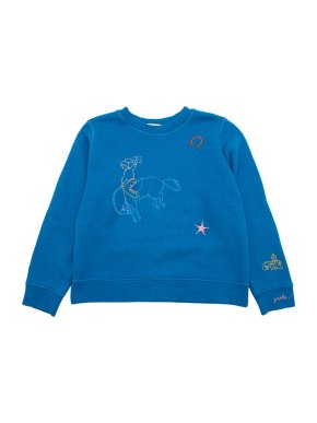 Bonpoint Blue Embroidered Equestrian Sweater