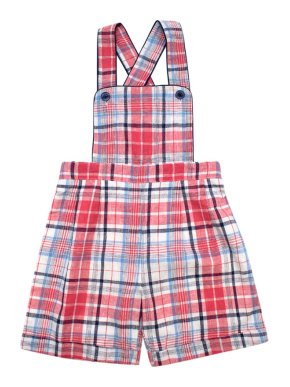Rachel Riley Cotton Plaid Dungarees