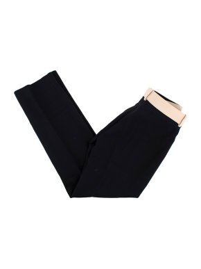 Christian Dior Black Tailored Contrast Waistband Trousers