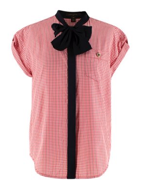 Louis Vuitton Gingham Blouse with Contrast Bow