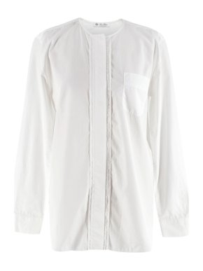 Loro Piana White Cotton Long-Sleeve Tunic