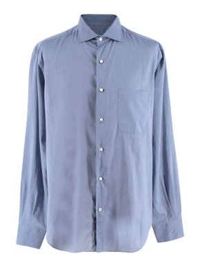 Loro Piana Blue Cotton Men's Classic Shirt