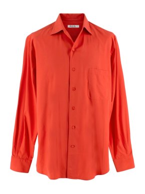 Loro Piana Coral Orange Cotton Tailored Shirt